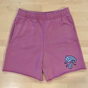 Teddy Fresh Unisex Purple-Pink Sweat Shorts with Paisley Embroidery size XS